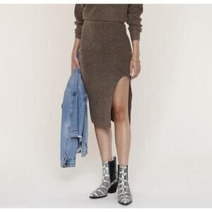 Heartloom Jaden Knit Midi Pencil Skirt Women’s Small‎ Brown Minimalist Career